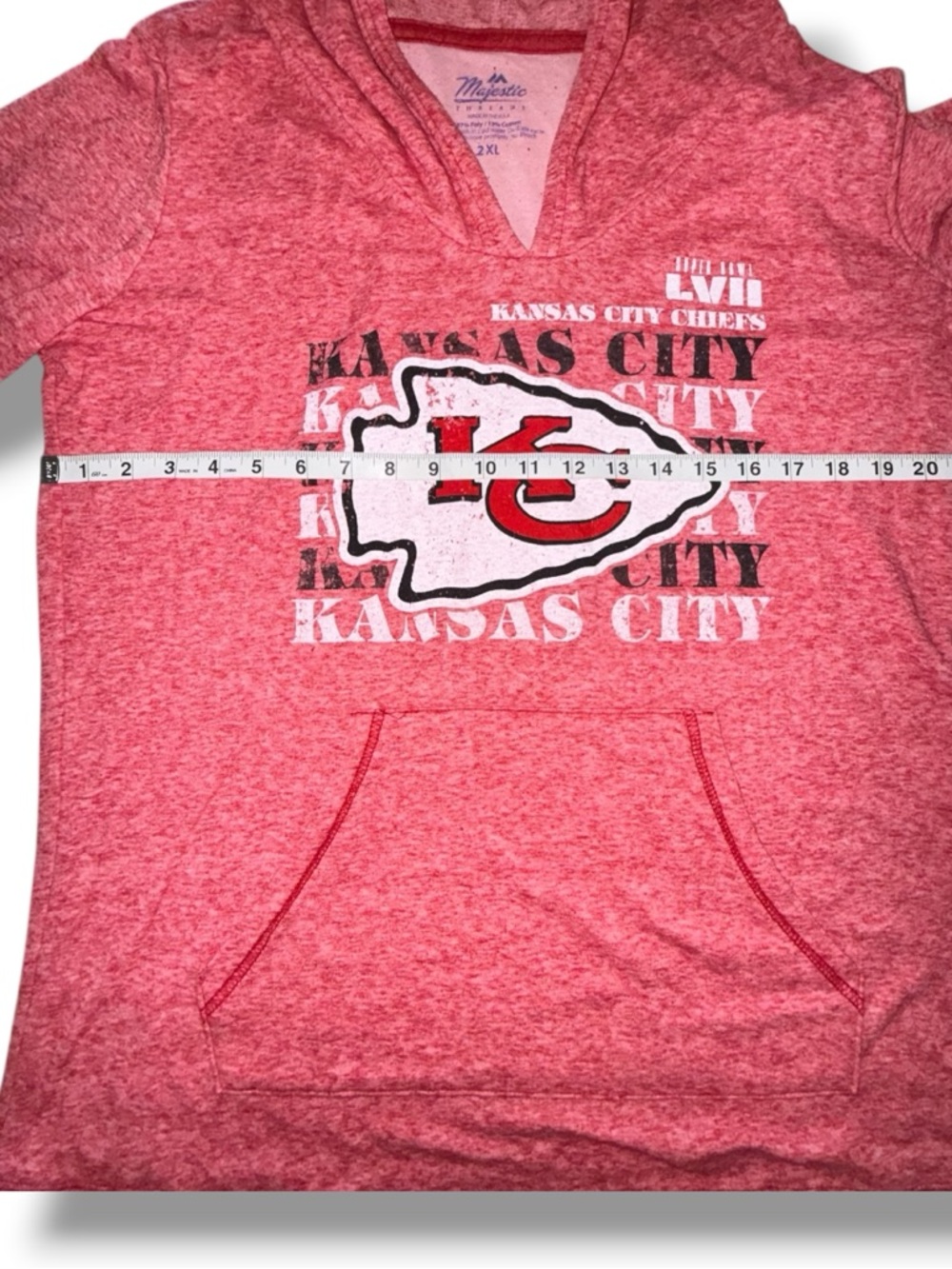 NWT MAJESTIC THREADS KC Chiefs Super Bowl LVII Retro Pullover - Women’s Red 2XL - Picture 10 of 11